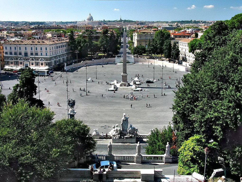 Piazza del Popolo depuis le Pincio à Rome - Photo de Rsuessbr