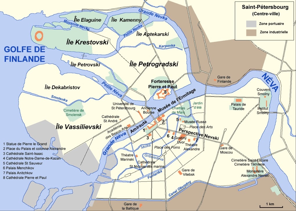 saint petersbourg carte