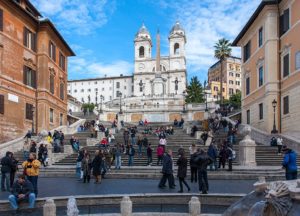 Piazza di Spagna et l’église de la Trinité à Rome [Rome Nord]