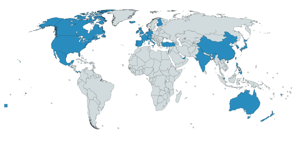 Destinations internationales au départ de l'Aéroport de San Francisco en 2018. Images de Eestlane321