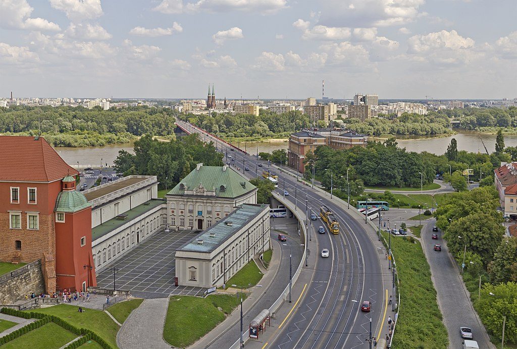 Vue depuis l'église Saint Anne vers Praga à Varsovie.