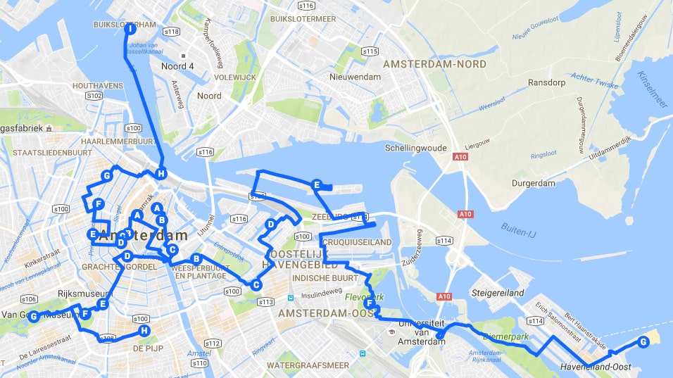 > Idées d'itinéraires à pied ou en vélo pour découvrir Amsterdam pendant un week-end de 2 ou 3 jours. > Idées d'itinéraires à pied ou en vélo pour découvrir Amsterdam pendant un week-end de 2 ou 3 jours.