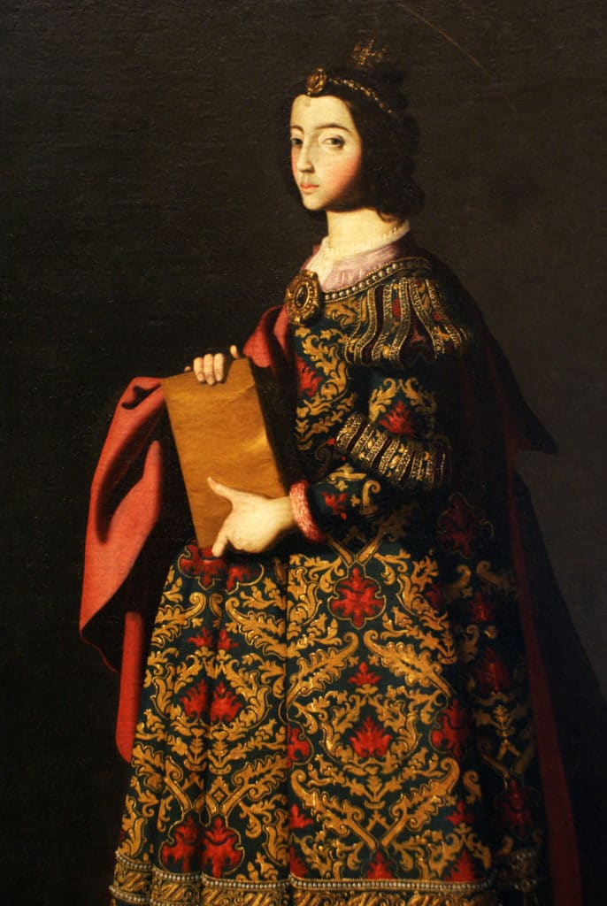 Peinture de Zurbaran "Santa Matilda" (1650) au Musée des Beaux Arts de Séville.