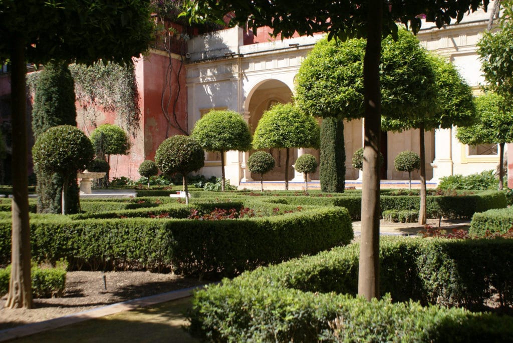 Jardin du Palais Casa de Pilatos dans le quartier du centre de Séville.