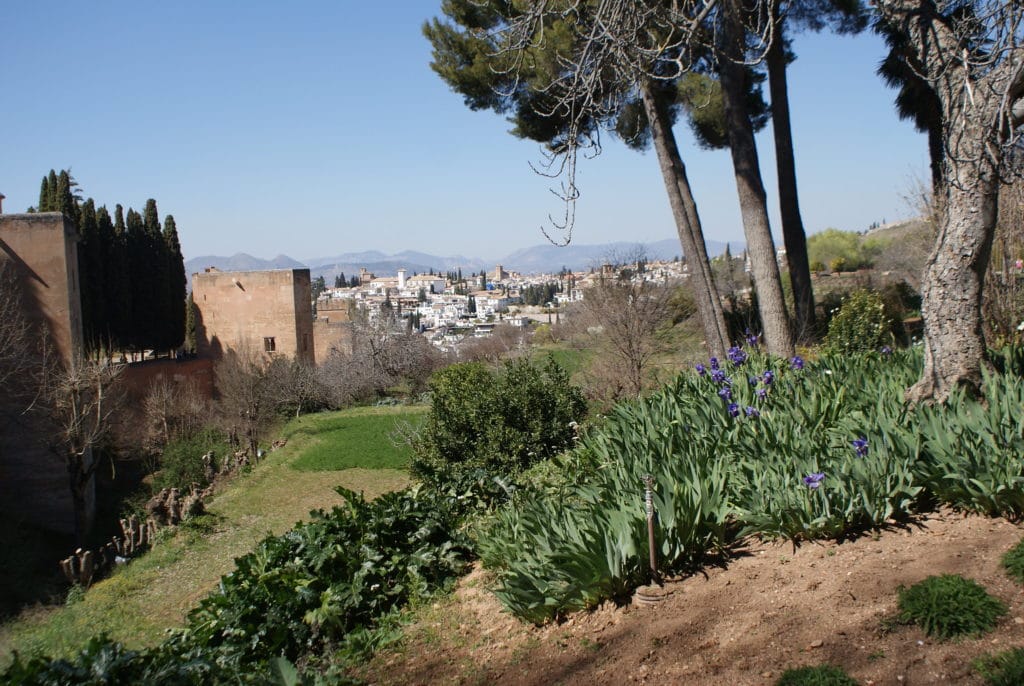 Jardins de la Generalife dans l'Alhambra à Grenade.