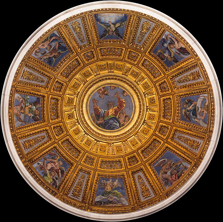 Dome de la chapelle Chigi par Raphael dans l'église Santa Maria del Popolo à Rome 