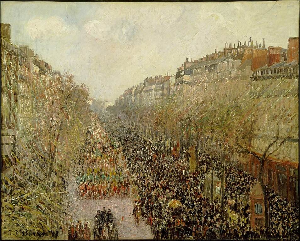 "Boulevard Montmartre Mardi Gras" Toile de Pissarro (1897) au musée d'art Hammer de Los Angeles.