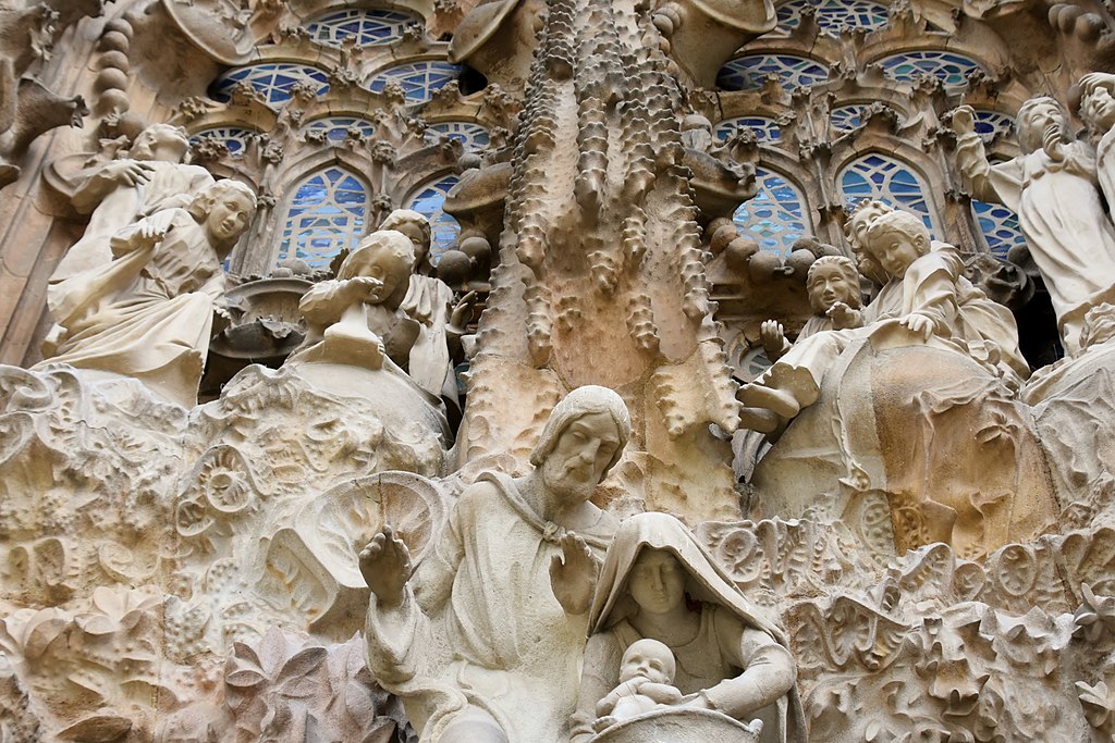 Façade de la nativité sur la basilique de la Sagrada Familia à Barcelone - Photo de Richard Mortel