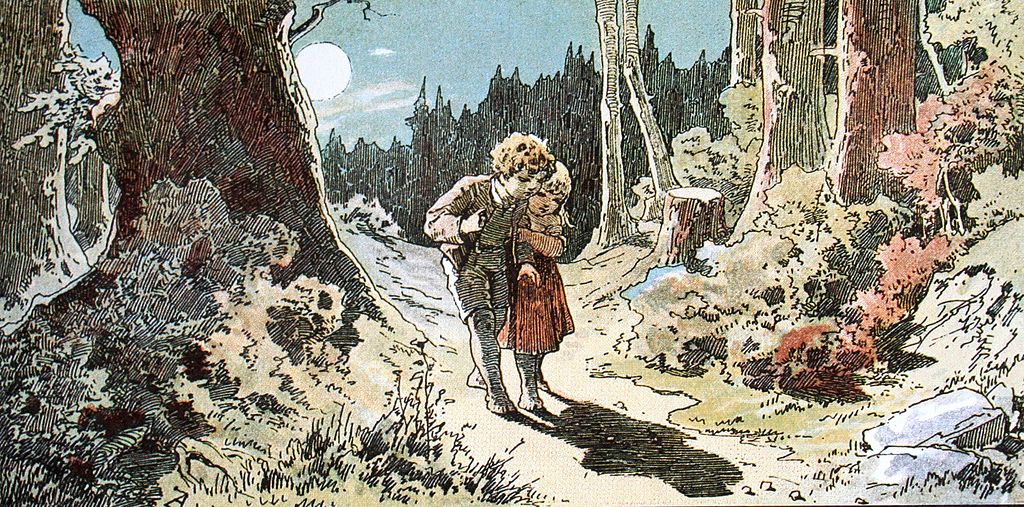 Hansel et Gretel dans le conte des Frères Grimm.