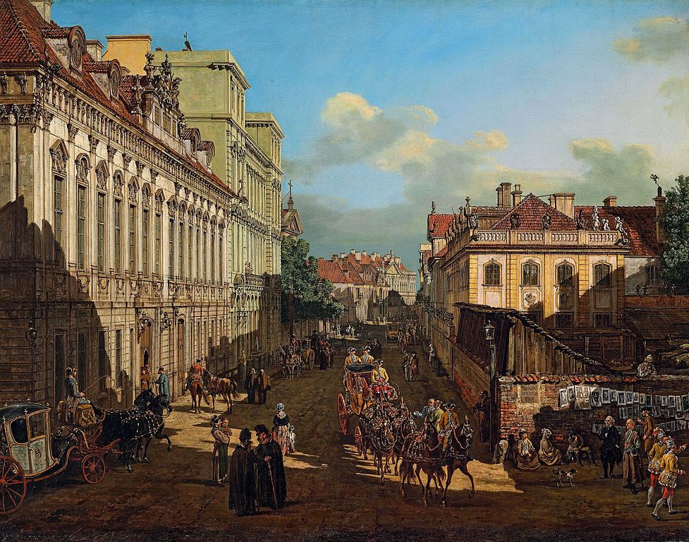 Rue Miodowa à Varsovie par Bellotto (Canaletto) vers 1777.