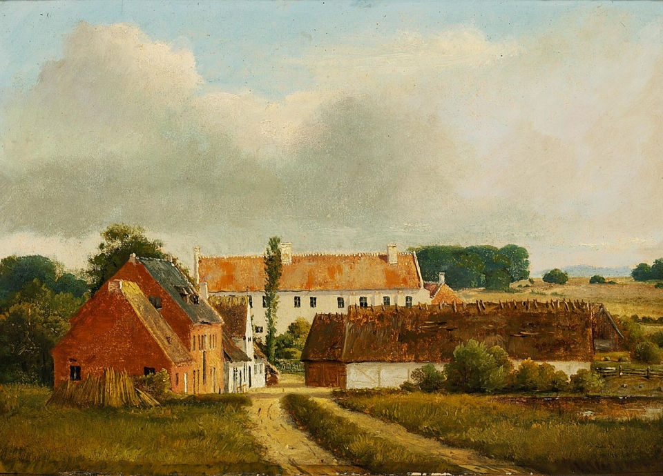 Ancien monastère cistercien d'Esrum près de Kronborg au Danemark. Toile de Wilhelm Zillen.
