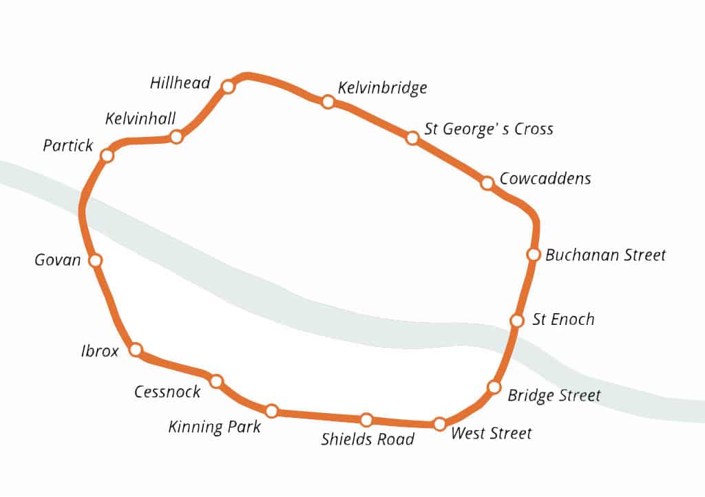 Carte du metro de Glasgow - Image de David Arthur.