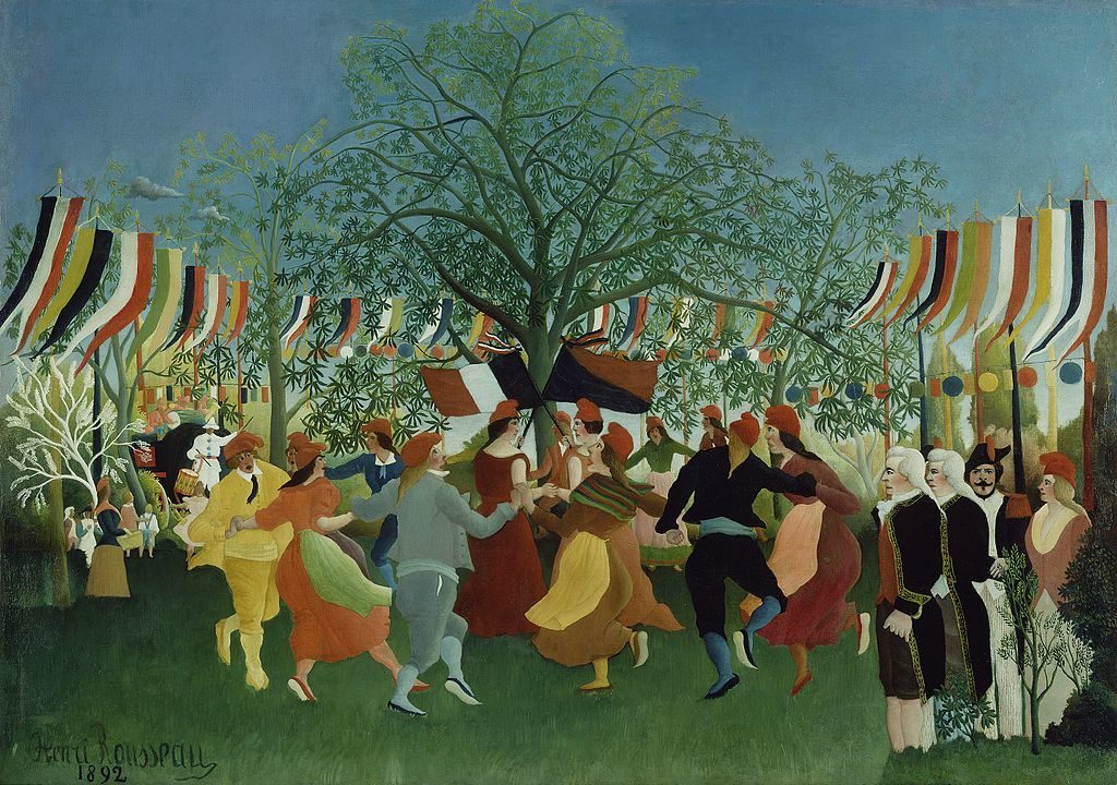 Toile d'Henri Rousseau "Centenaire de l'indépendance" (1892) au Getty Center, musée d'art de Los Angeles. 