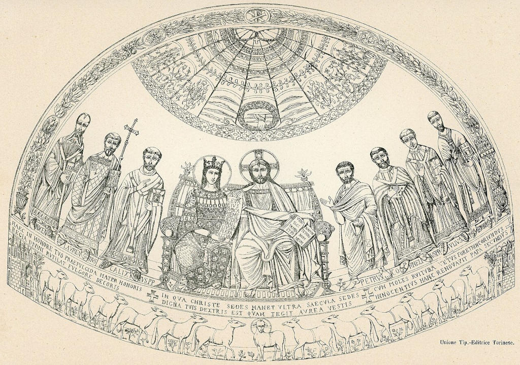 Mosaique dans la basilique Santa Maria in Trastevere de Pietro Cavallini.