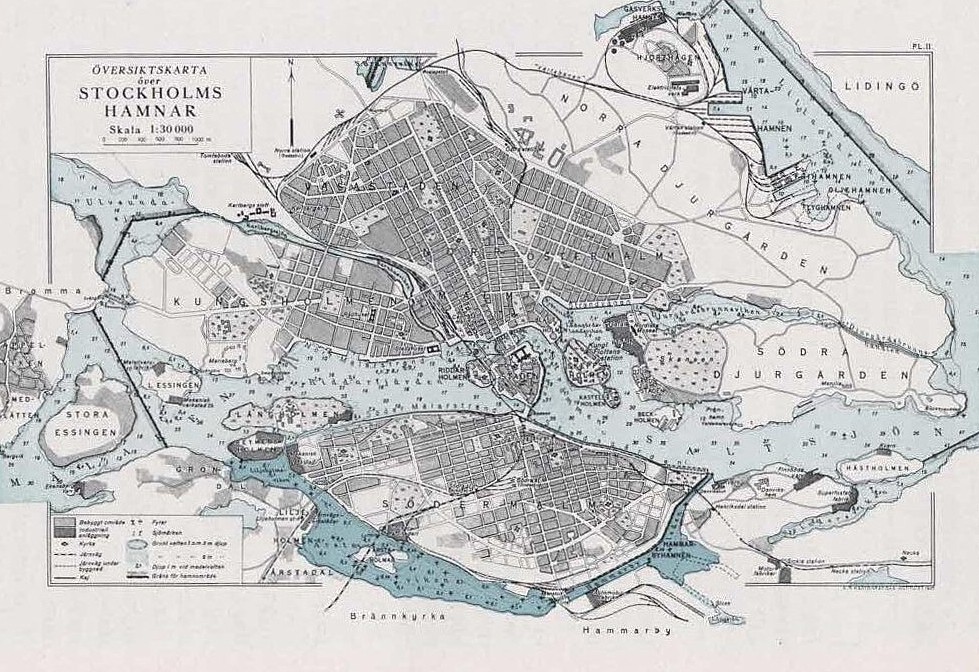 Carte de Stockholm en 1929.