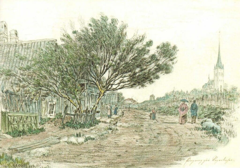 Quartier de Kalamaja à Tallin vers 1830.