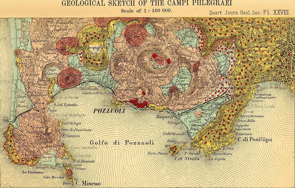 Carte géologique des Champs Phlégréens près de Naples - Journal of the Geological Society of London (1904).