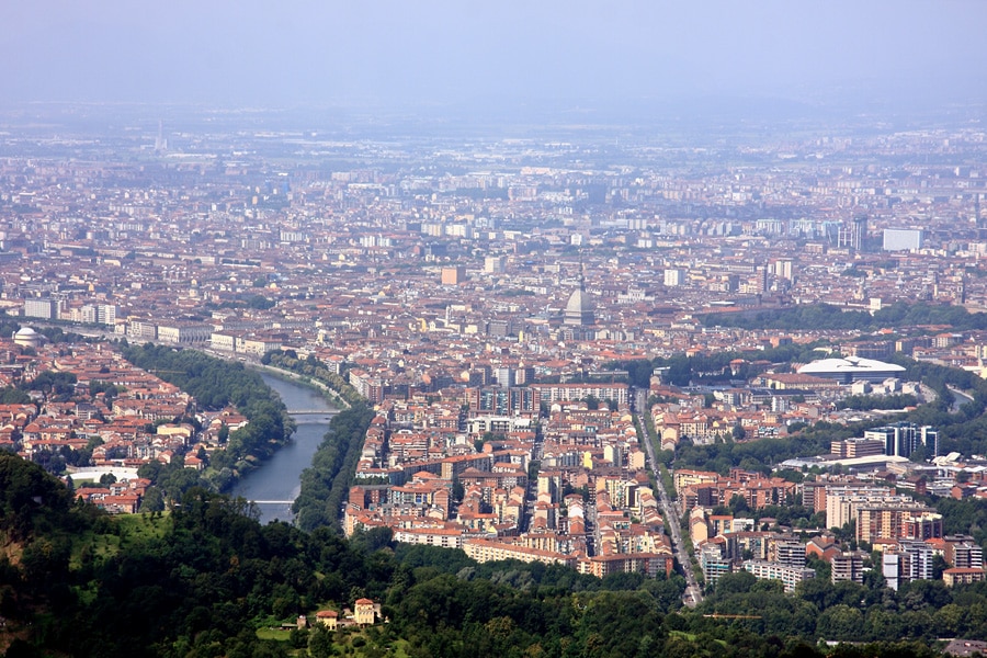 Panorama de Turin depuis la Basilique Superga.