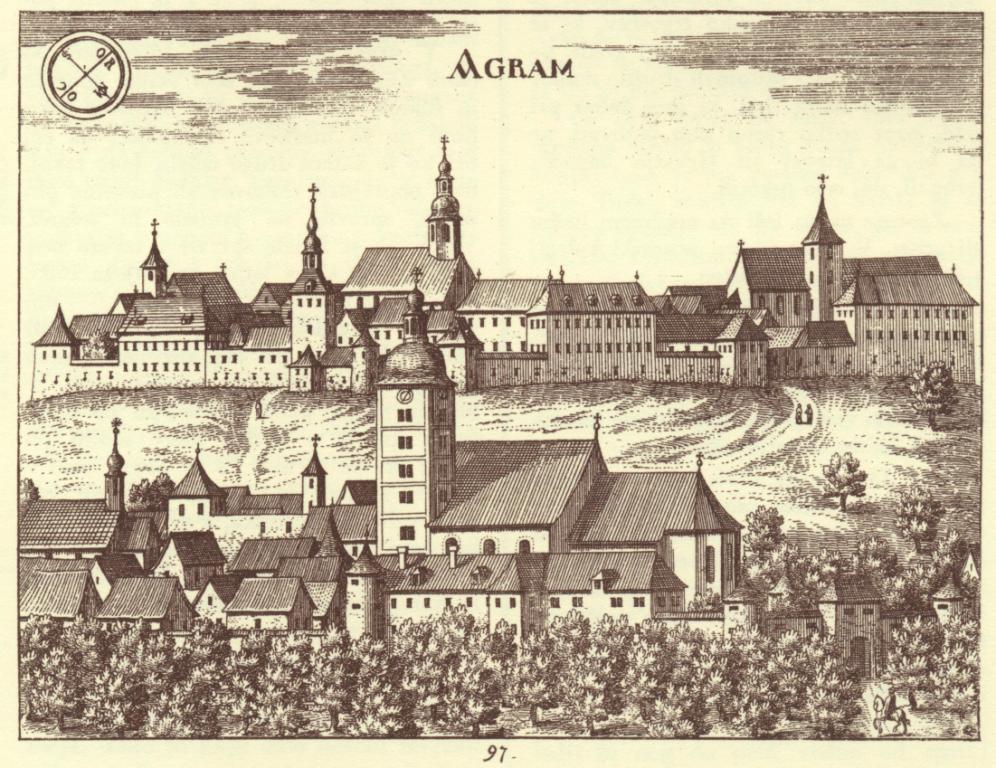 Vieille ville de Zagreb par Vajkard en 1689.