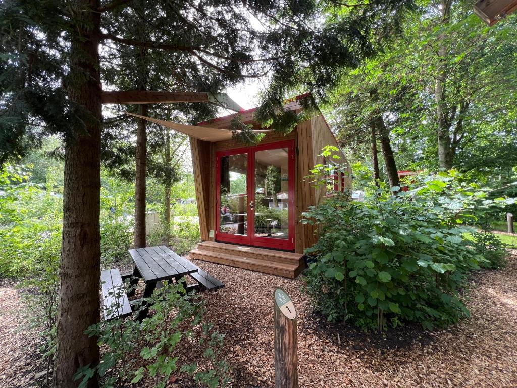 Cabane en bois dans le camping Vliegenbos à Amsterdam.