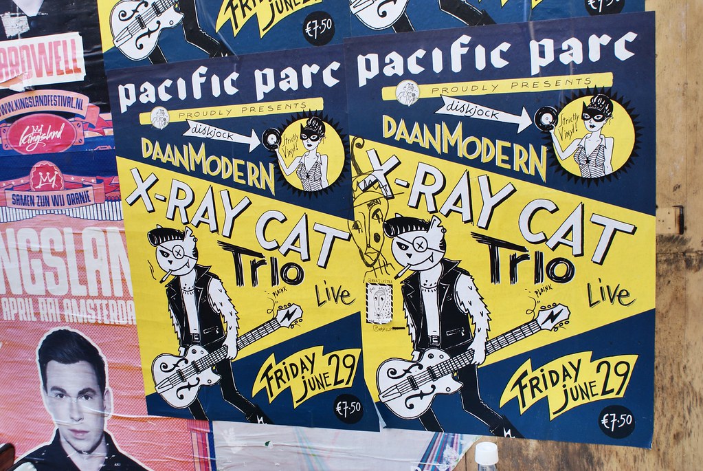 Affiche pour un concert du X Ray cat trio à Amsterdam.