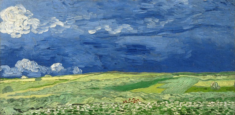 Champs de blé sous un ciel orageux de van Gogh au Musée Van Gogh d'Amsterdam.