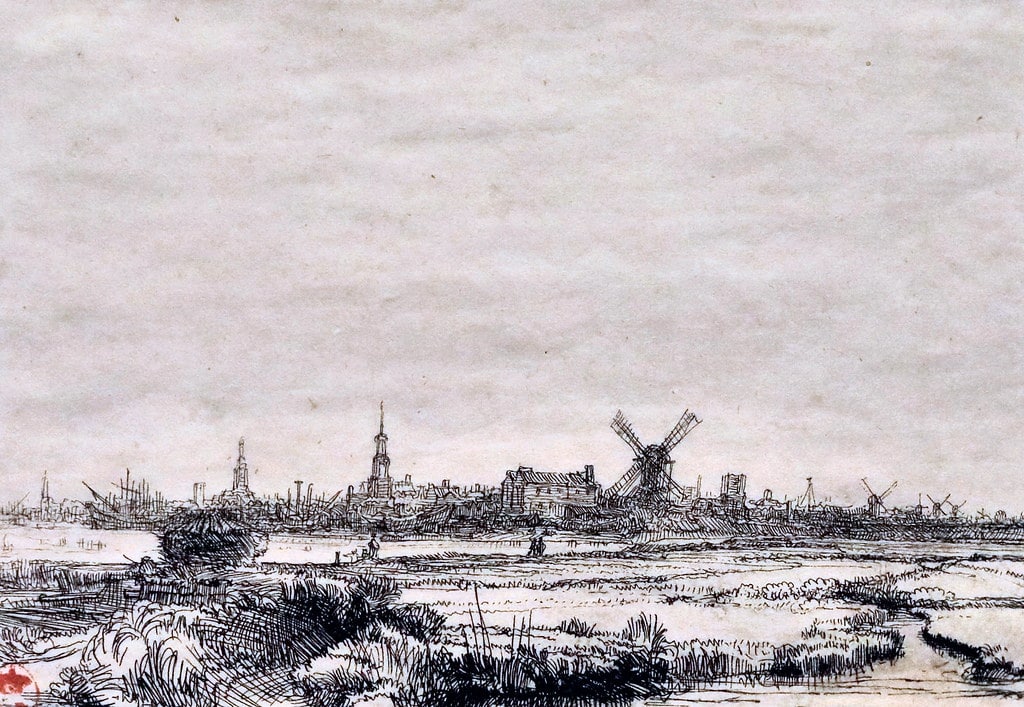 Paysage d'Amsterdam par Rembrandt - Photo de Jean Louis Mazieres