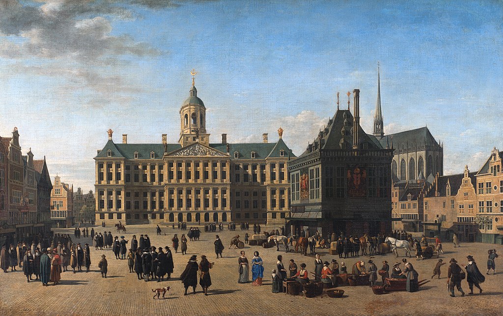 > Balance publique à Amsterdam au premier plan du tableau de Gerrit Adriaensz. Berckheyde. La balance publique devenue obsolète est détruite en 1808.