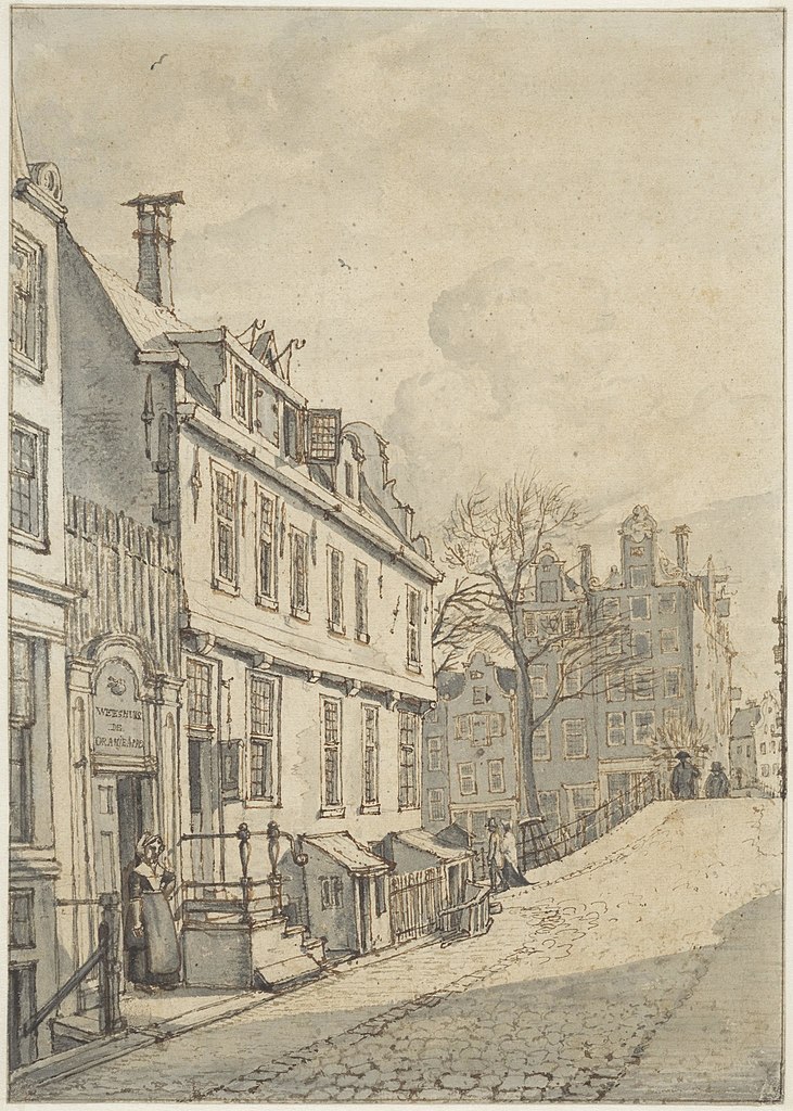 9 ruelles d'Amsterdam, ici Huidenstraat par Gerrit Lamberts (1817).