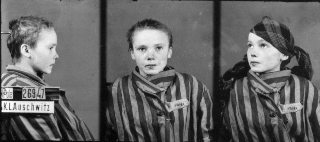 > Photo de Czeslawa Kwoka, jeune victime du camp nazi d'extermination d'Auschwitz près de Cracovie pris par le prisonnier Brasse.