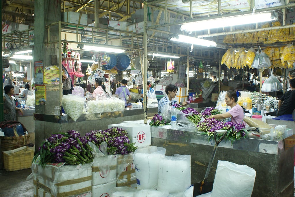 Pak Khlong Talat, Marché aux fleurs à Bangkok