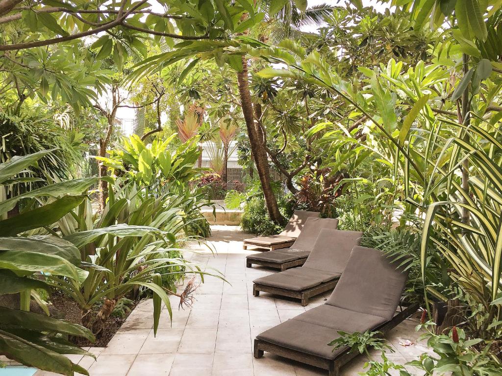 Jardin de l'auberge Refill Now à Bangkok.