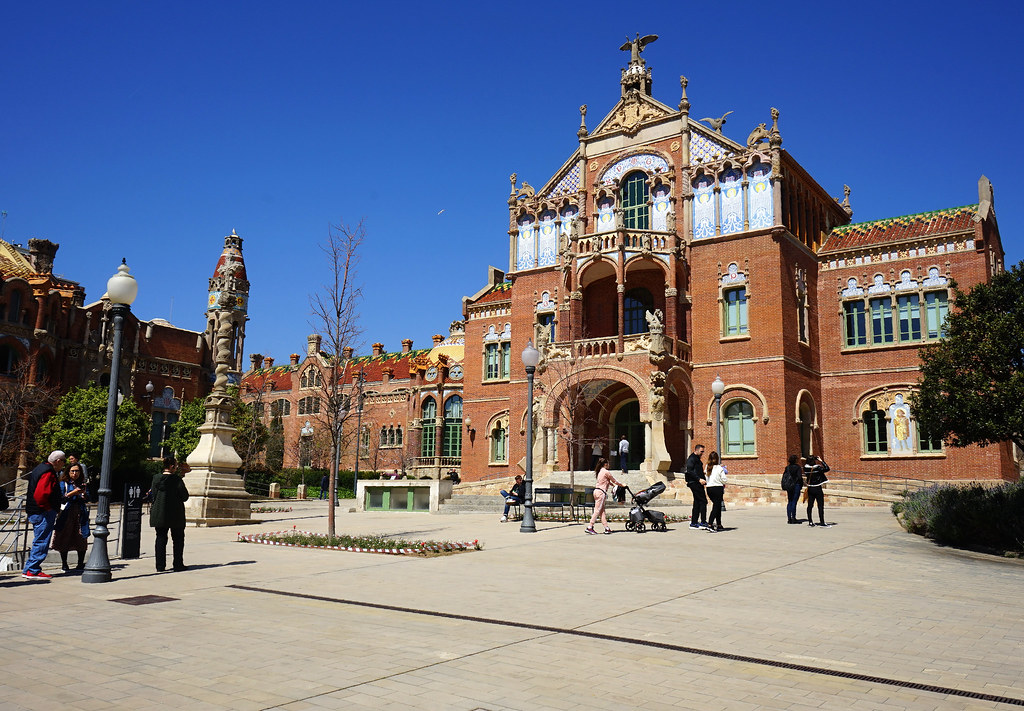 Cour de l'hopital Art Nouveau Sant Pau à Barcelone.