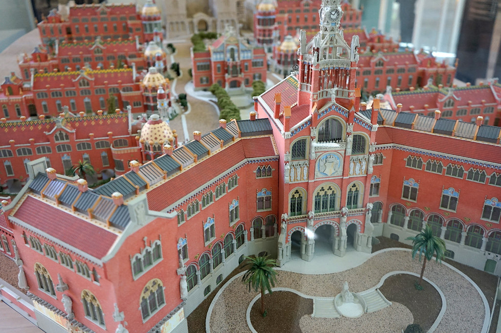 Maquette de l' Hopital Art Nouveau Sant Pau à Barcelone.
