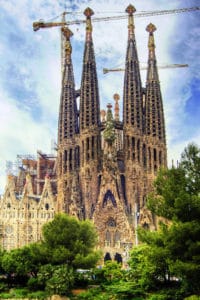 Sagrada Familia à Barcelone, l’église de Gaudi en construction