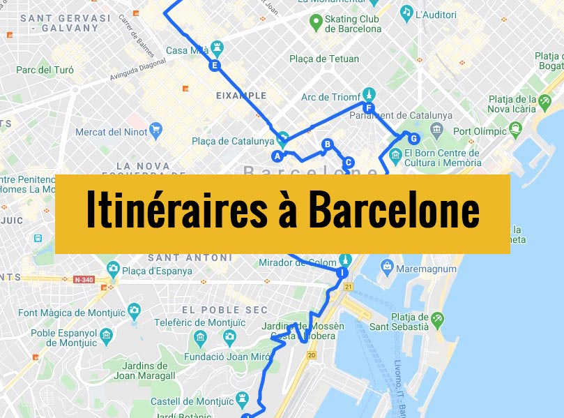 Lire la suite à propos de l’article Itinéraires Barcelone en 2 jours : Parcours à pied en 20 étapes