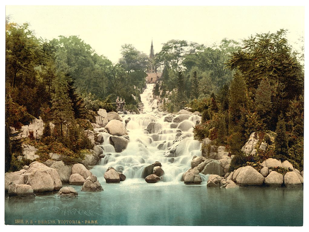 Carte postale du Viktoriapark en 1900 dans le quartier de Kreuzberg à Berlin - Photo de A.Savin