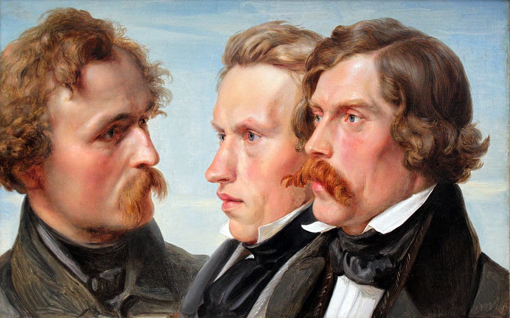 Portrait d'artistes de Hubner (1839) au musée du 19e, l'Alte-Nationalgalerie