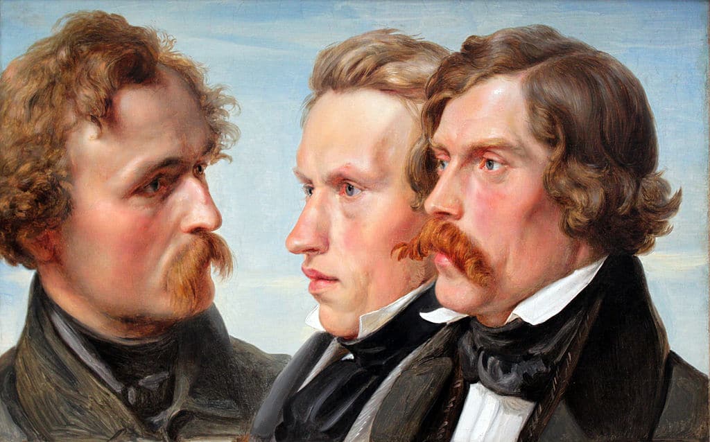 Sur l’île aux musées : Les peintres Karl Friedrich Lessing, Carl Sohn et Theodor Hildebrandt de Hubner  (1839) au musée Alte nationalgalerie de Berlin.