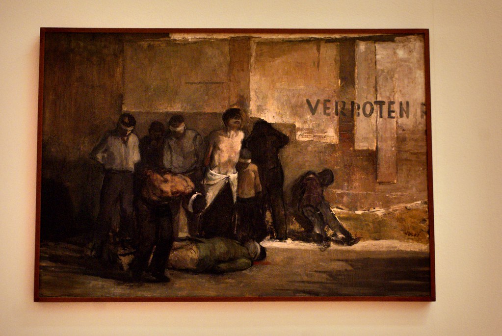 Alberto Sughi "Eccidio di partigiani" (1955) au Musée d’art contemporain Mambo de Bologne.