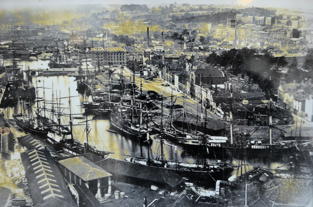 Une vue aérienne sur le port de Bristol datant de la fin du 19e siècle, début 20e.