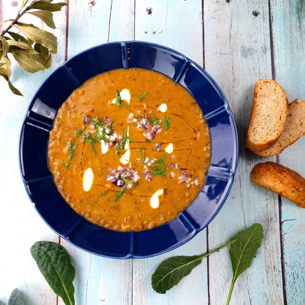 Soupe dans le restaurant vegan Napfenyes Etterem à Budapest.