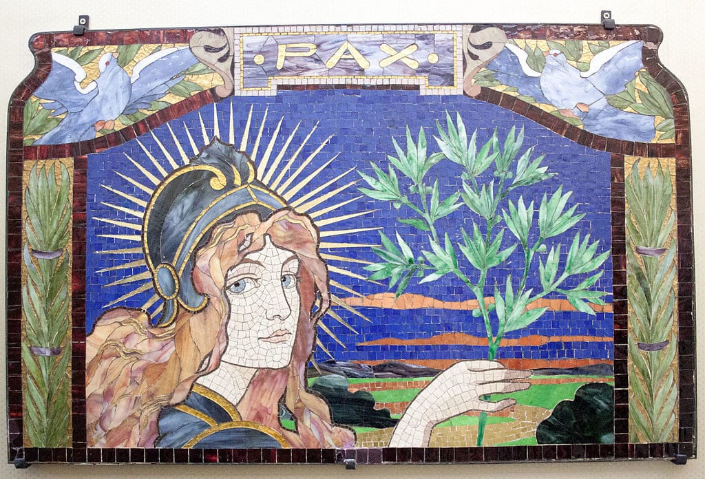 Mosaique art nouveau « Pax » par Róth Múzeum à Budapest.