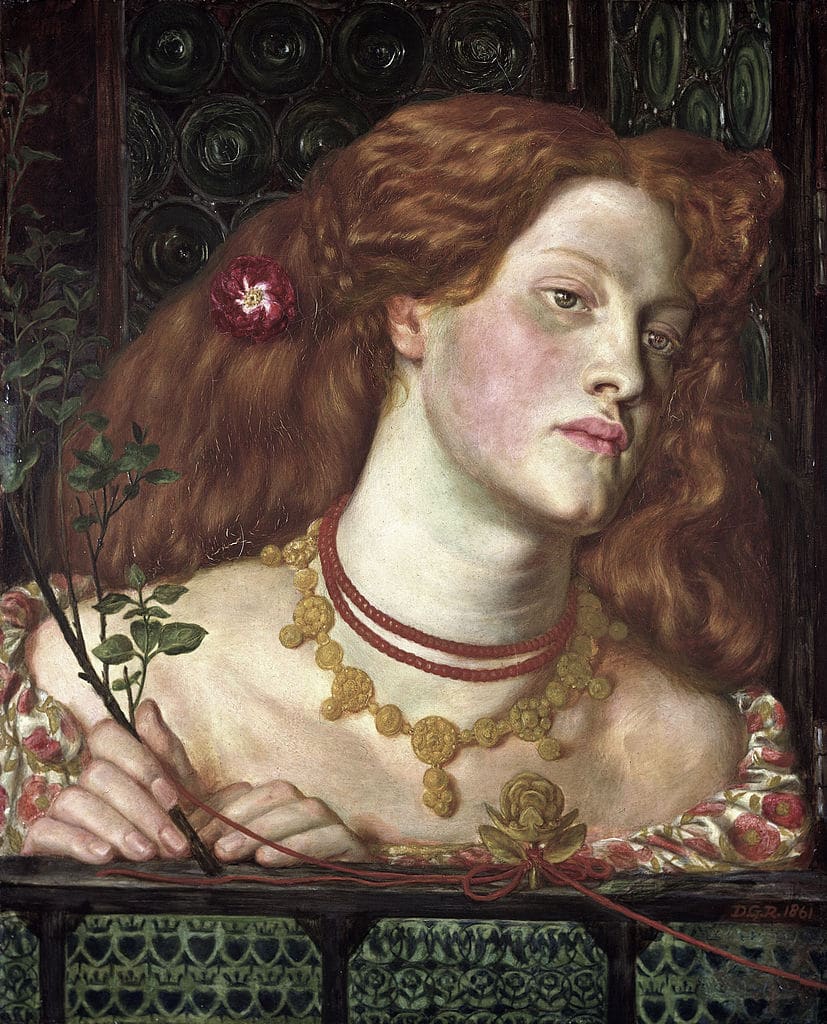 "Fair Rosamund" (1861), tableau de Dante Gabriel Rossetti au National Museum Cardiff.