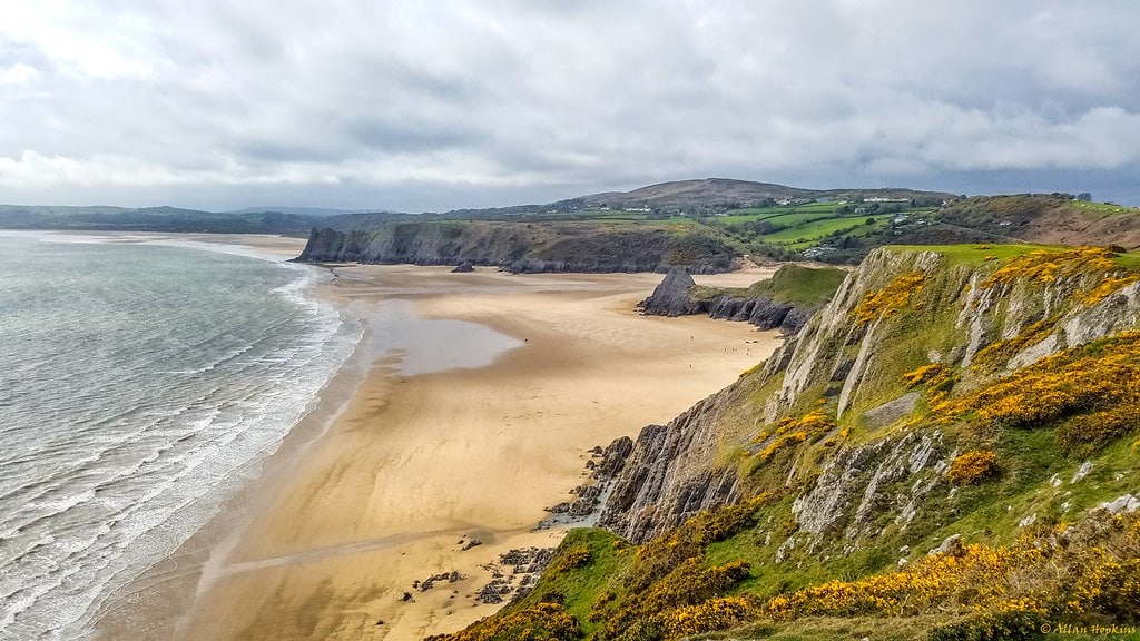 Three Cliffs Bay à la péninsule de Gower près de Cardiff et Swansea - Photo d'Allan Hopkins