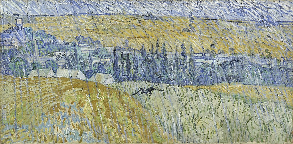 "Auvers in the rain" (1890), oeuvre de Vincent van Gogh au National Museum Cardiff.