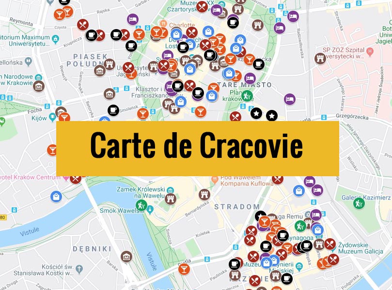 Lire la suite à propos de l’article Carte de Cracovie (Pologne) : Plan détaillé gratuit et en français à télécharger