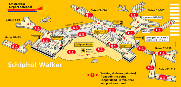 Plan de l'aéroport d'Amsterdam