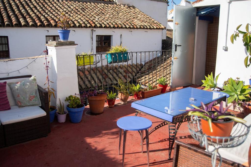 Toit terrasse de l'auberge de jeunesse Backpacker Al Katre à Cordoue.