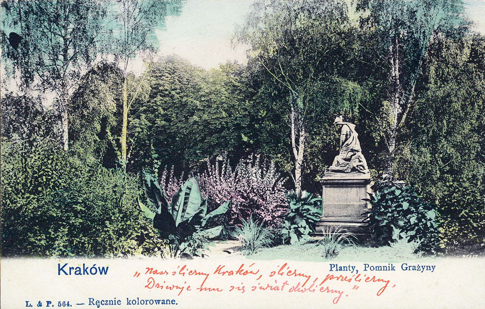 Parc de Planty à Cracovie en 1905.